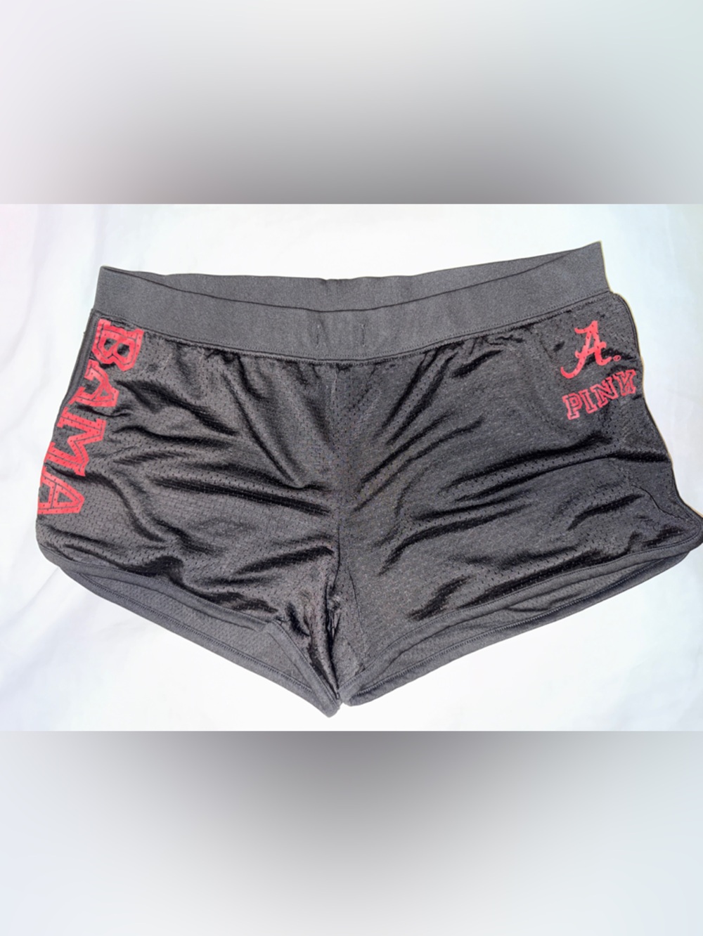 PINK Victoria's Secret Black Athletic Shorts with Red Alabama Logo